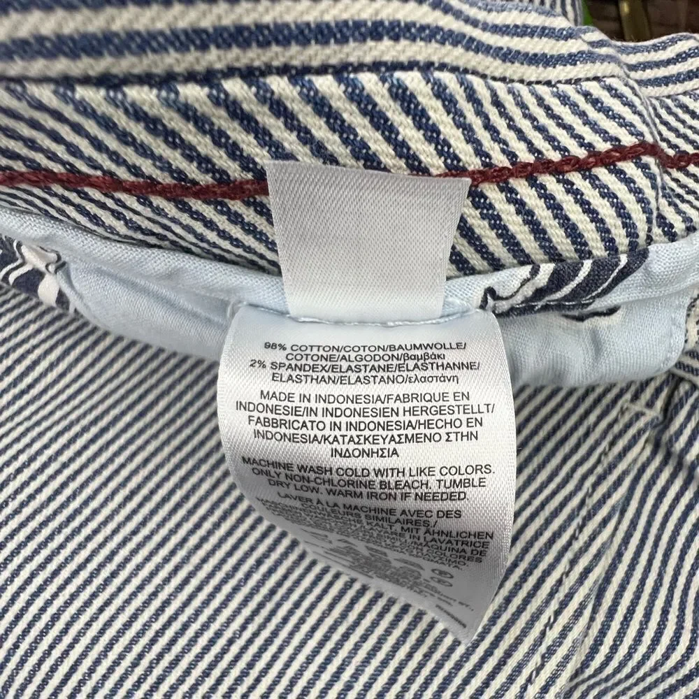 Brooks Brothers Red Fleece Men’s Seersucker Shorts 32W Blue White Cotton